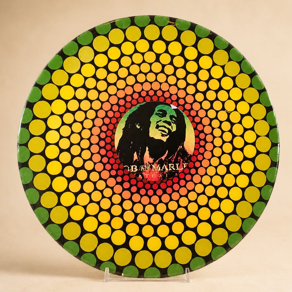 Bob Marley Hand Painted 10 Inch Album Mandala Wall Art Dainty Dots